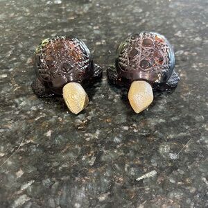 2 vintage Avon turtle Cotillion perfume bottles